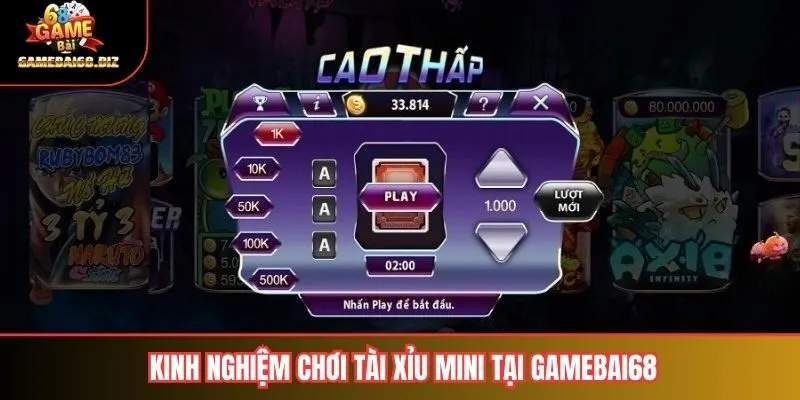 Tài Xỉu Mini Gamebai68: Giải Trí Nhanh, Dễ Chơi Và Đầy Kịch Tính 3 Kinh nghiệm chơi Tài Xỉu Mini tại gamebai68